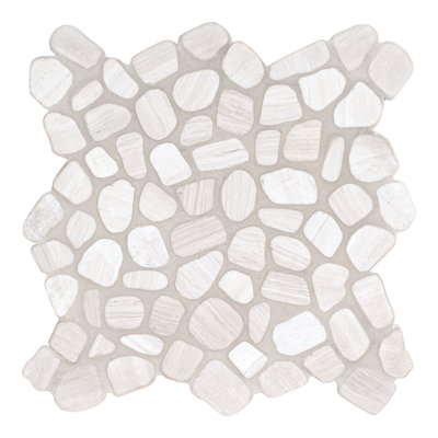 Carreau de mosaïque de sol en pierre naturelle 12 po x 12 po Marvella Pebble
