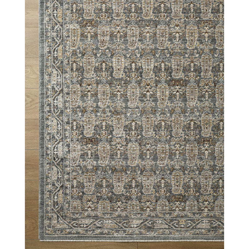 Farshad Machine Woven Area Rug, Rectangle 7'10" x 10'2", Dark Green/Gray/Taupe