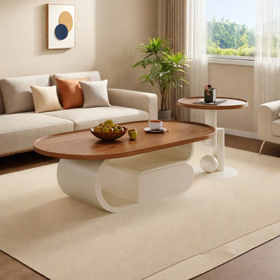 Ensemble de tables basses ovales Light Luxury