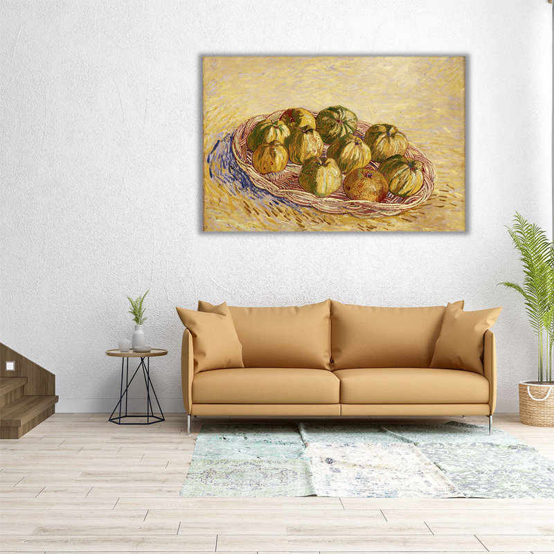 Nature morte, panier de pommes, 1887 - reproduction d'art sur toile, H 32 po x l 48 po
