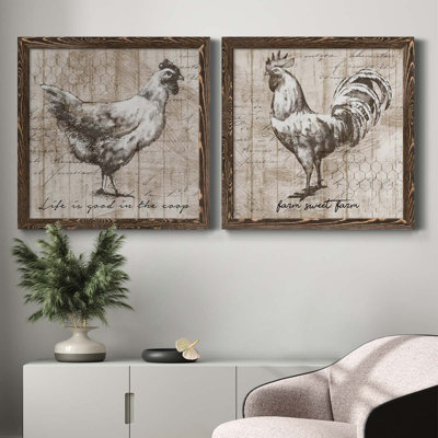 Farm Farm - ensemble de 2 peintures sur toile encadrées