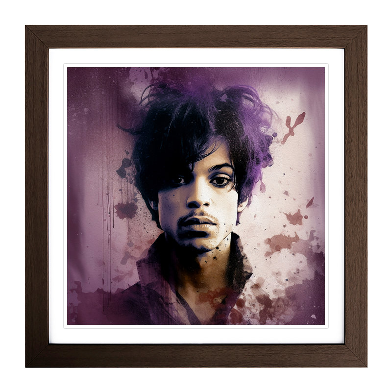 Prince Grunge - Single Picture Frame Print on Wood, Walnut