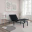 Structure de base de lit ajustable à profil bas, construction classique en métal noir, taille simple TG, assemblage rapide activé par la voix pour une utilisation dans la chambre à coucher