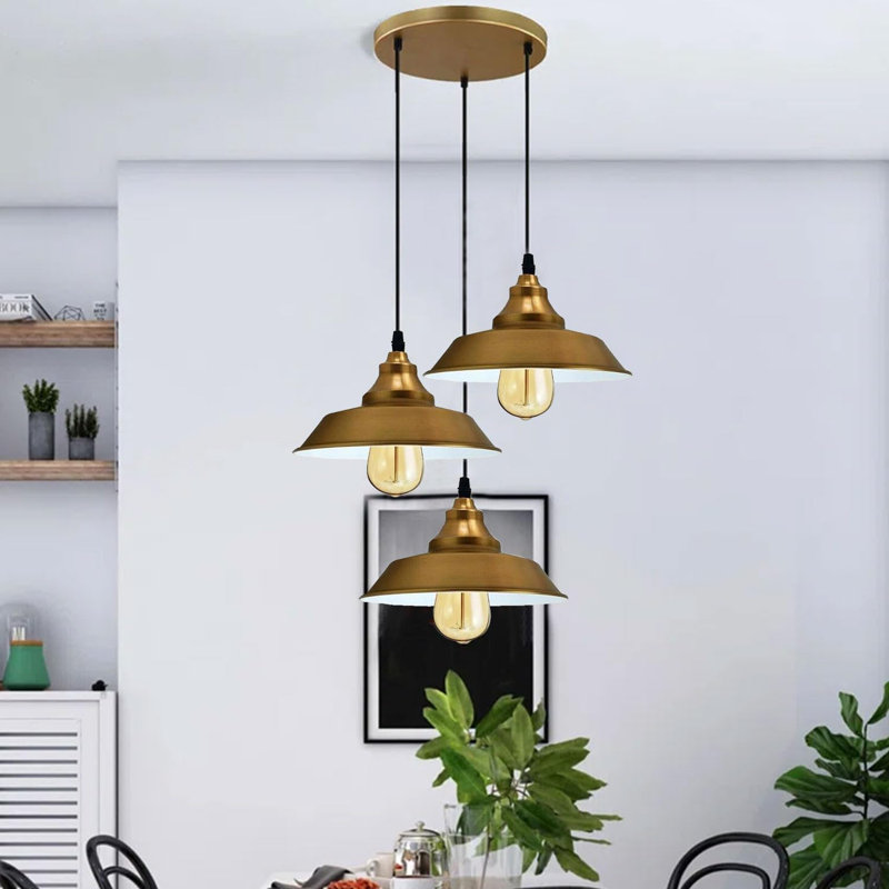 3 - Light Cone Pendant, Yellow Brass