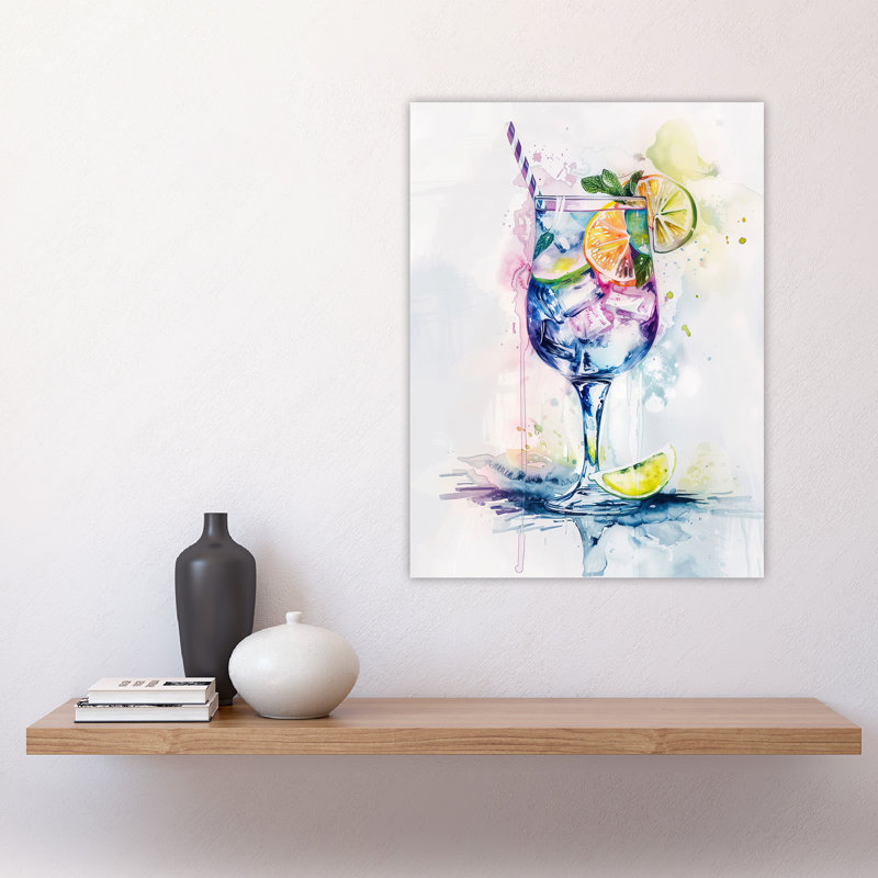 Tropical Cocktail Drink Watercolour Wall Art Print