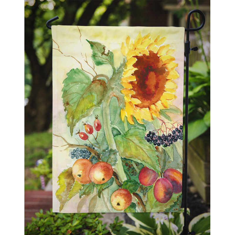 Drapeau de jardin à 2 faces Feldspar Autumn Flowers II par Maureen Bonfield, H 15 po x l 11 po