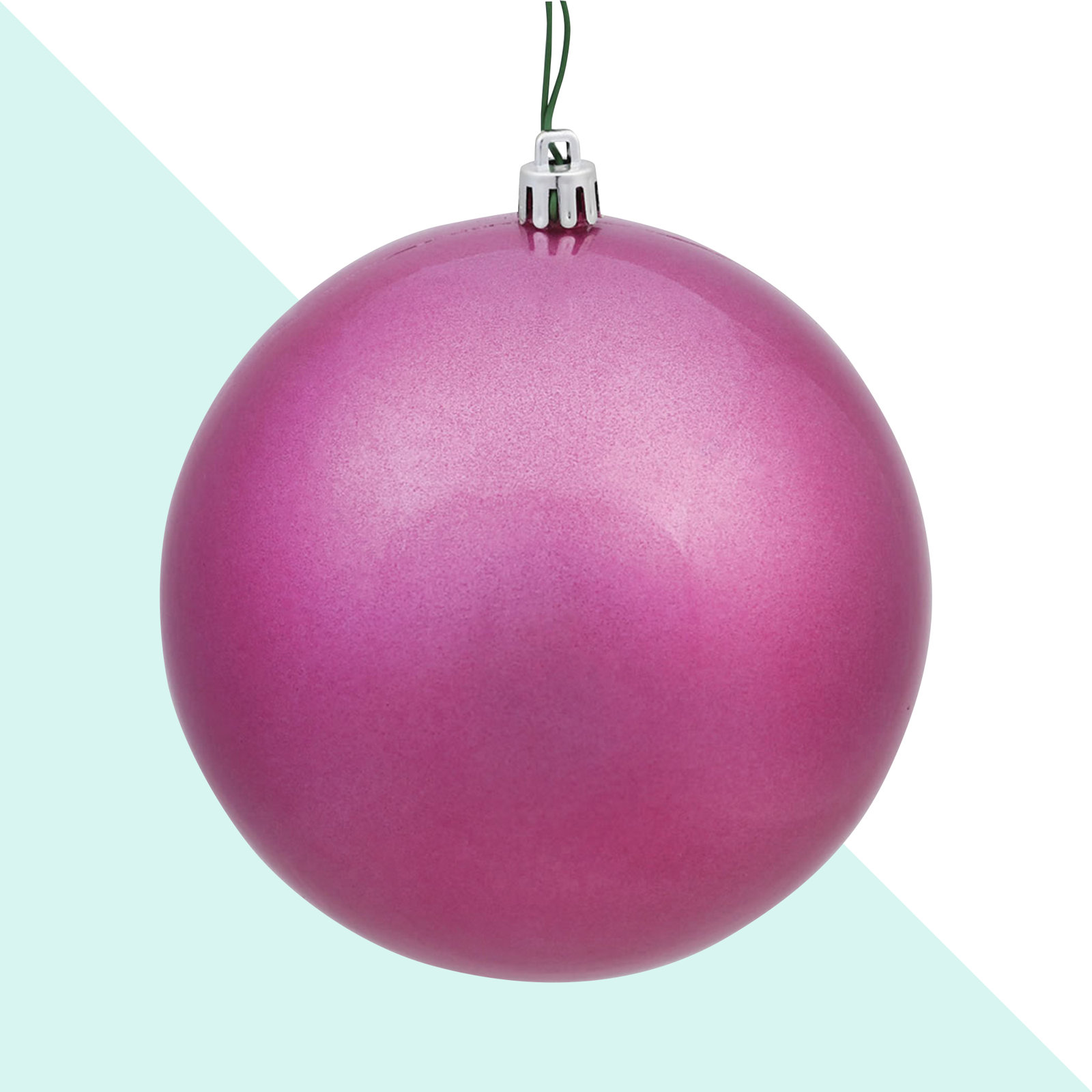 Shatterproof Bauble, Matte Mauve, 3" H x 3" W x 3" D