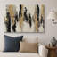 «Black Gold Abstract Design Art», reproduction d'art sur toile encadrée extra large-720422622-720422620