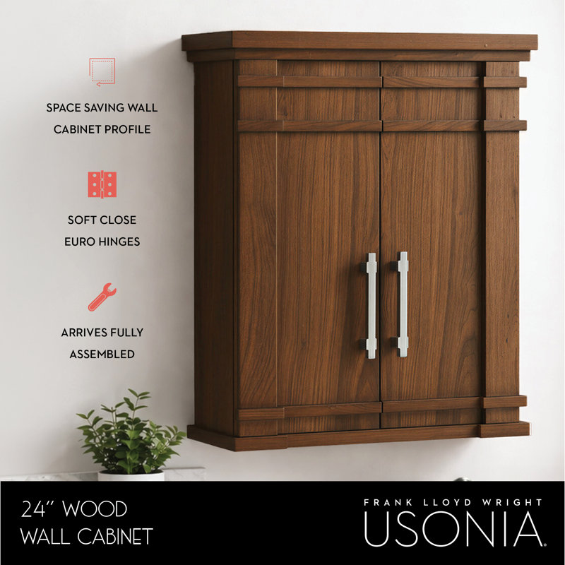 Lankford 24 Wood Wall Cabinet, Walnut