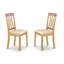 L'ensemble 3 pièces de table de cuisine et chaises comprend une table de salle à manger ronde avec piédestal et 2 chaises rembourrées en tissu de lin, chêne-128819614-128819617
