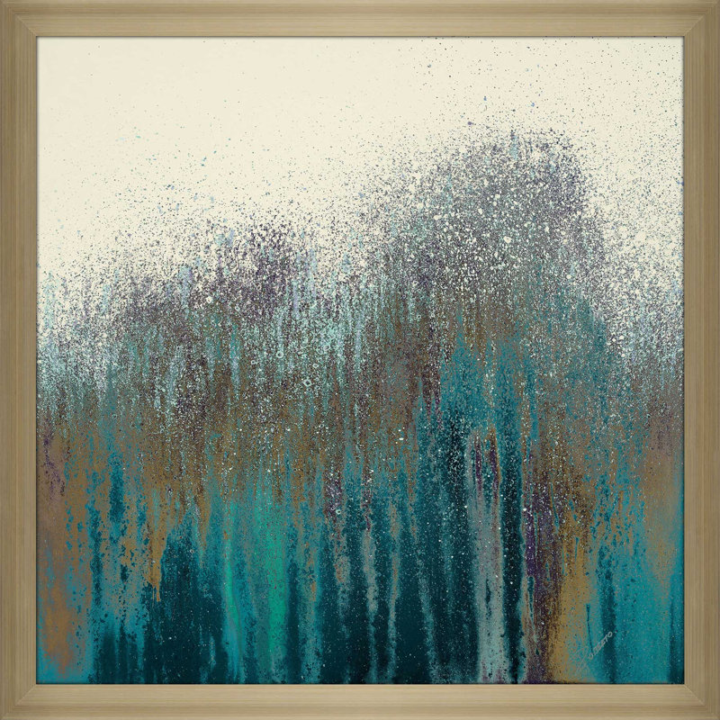 «Teal Woods» par Roberto Gonzalez - reproduction de cadre photo, H 25,5 po x l 25,5 po x P 1 po