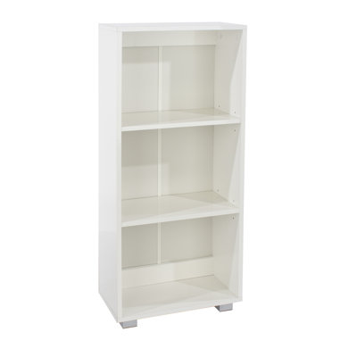 Domonkos low narrow 3 shelf bookcase