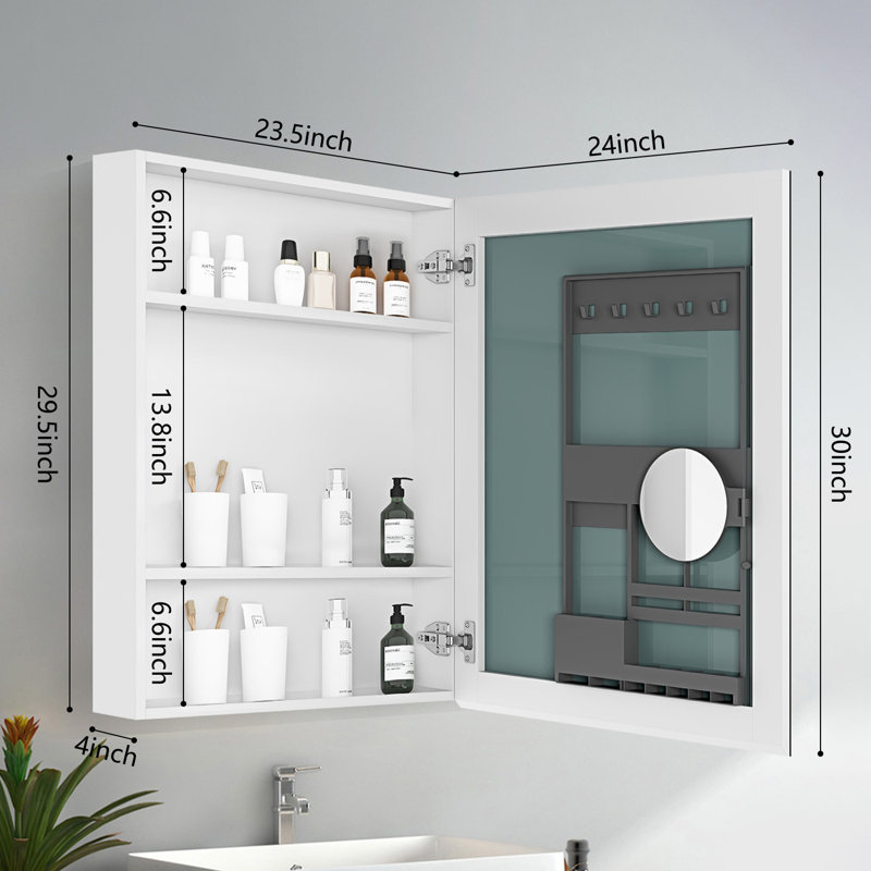 Armoire à pharmacie encastrée ou à fixation en surface avec miroir