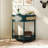 Wooden console Table with Sliding Rattan Door and buttom shelf-1634353687