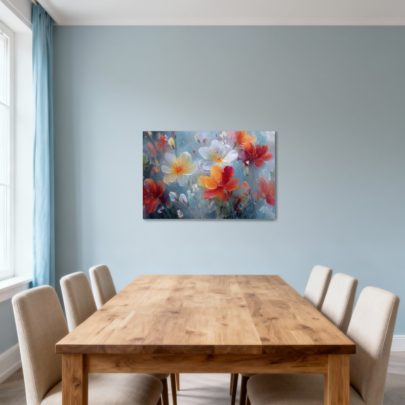 Plantes et fleurs, floral, artistique, coloré, jardin, peinture, H 24 po x l 36 po