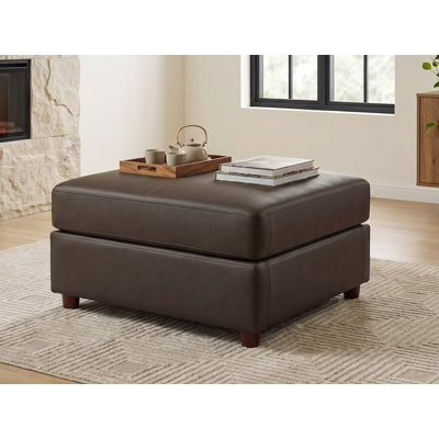 Anish Modular Ottoman, Upholstered PU Leather Footrest Stool Compatible With Modular Sectional Sofa Collection