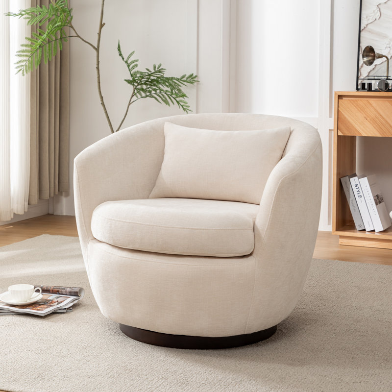 Chaise pivotante Analisha, Tissu beige