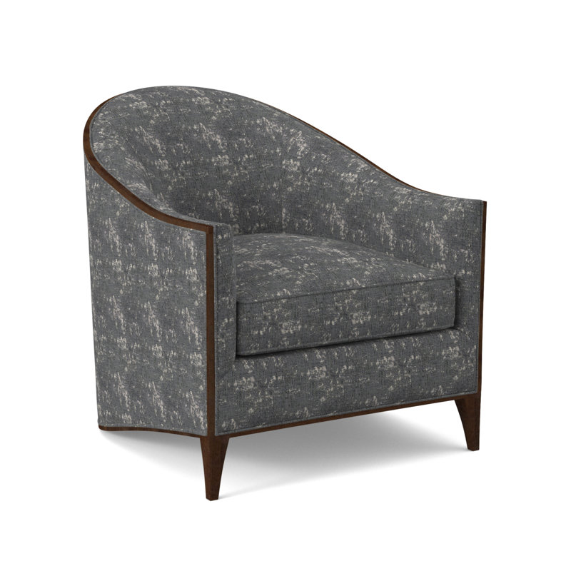 Atelier Barrel Chair, American Walnut, Margaret Uniform Polyester Blend