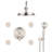 Shower In Brushed Nickel With Body Jet And 360-Degree Rotation Adjustable Head Hand Multi-Layer Finish-127368504