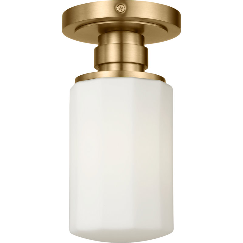 Griffey Chapman and Myers Traditional Fairfax Flush Mount Light, Estate Brass