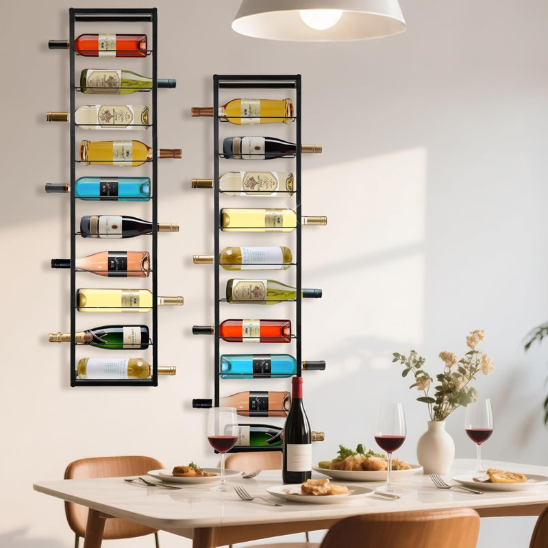 Wall Mounted Wine Bottle Rack Black