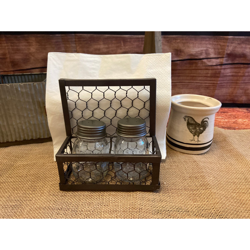 Chicken Wire Salt & Pepper/Napkin Holder