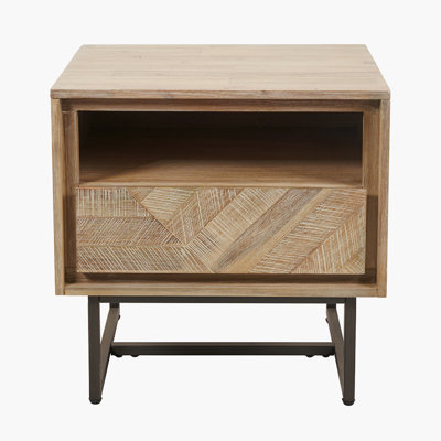 55cm W Solid Wood Bedside Table