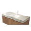 Comptoir en pierre frittée gris clair 48 po MURI et lavabo encastré en céramique avec un trou de robinet pré-percé standard, sans armoire, sans robinet ni couvercle d'évier
