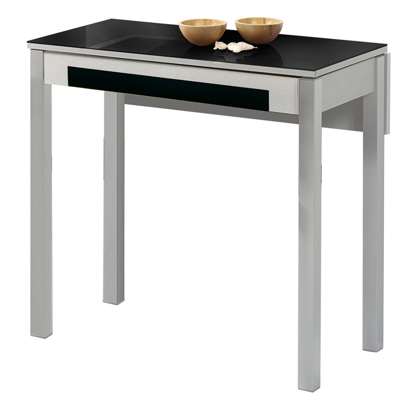 Canis Rectangular Dining Table, Black, 74cm H x 60cm W x 80cm L