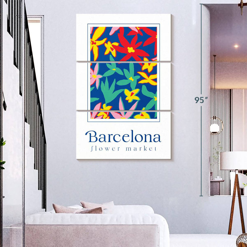 Affiche du marché aux fleurs Harnek Barcelona, H 74 po x l 48 po