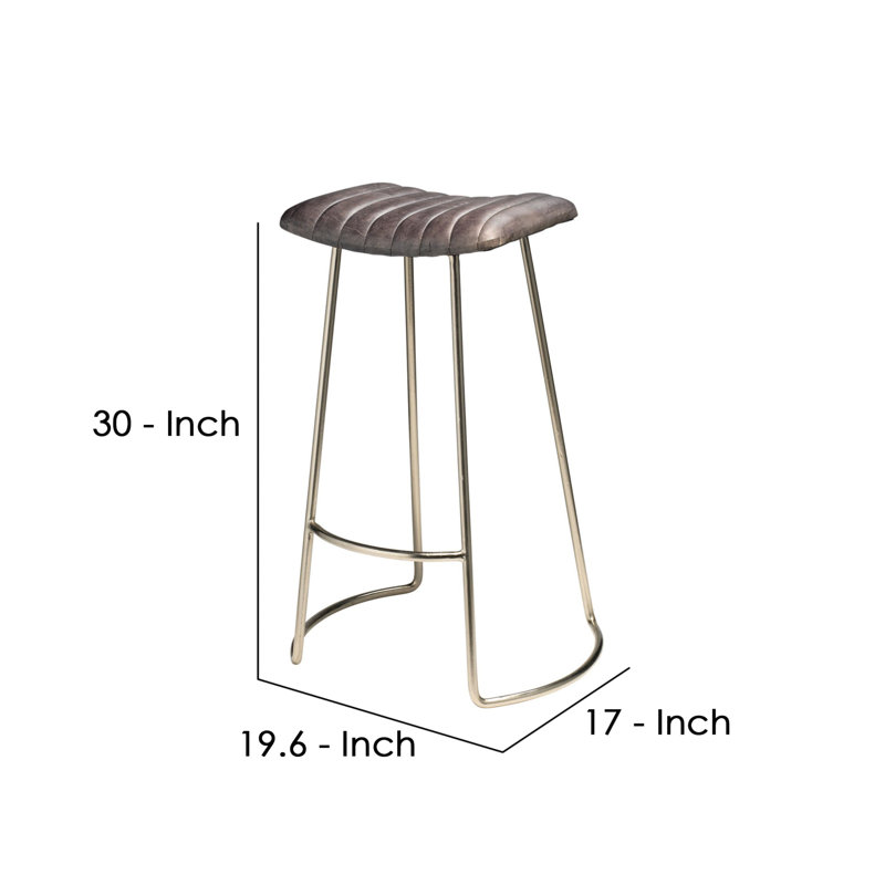 Tabouret de comptoir 25,5 po Calnie, Argent, gris, Tabouret de bar (siège d’une hauteur de 30 po)