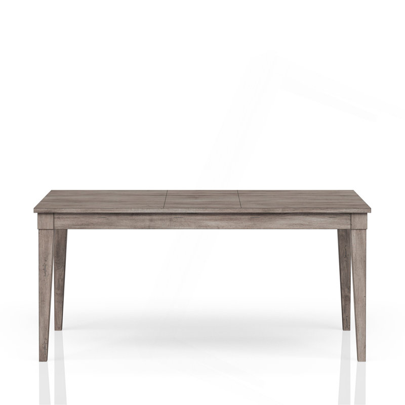 Table de salle à manger rustique gris avec deux tiroirs de rangement et rallonge