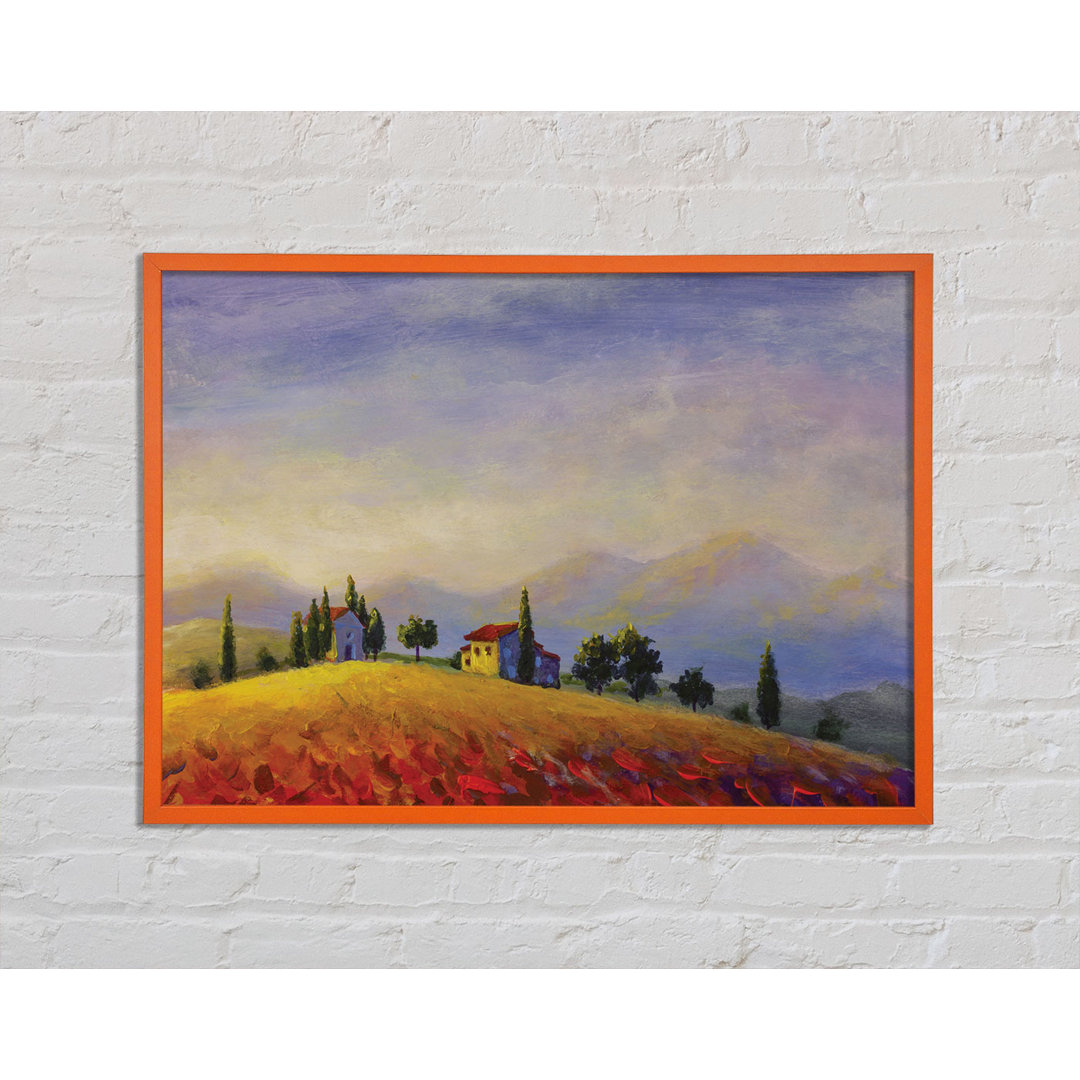 Farm On The Countryside Hill - Einzelner Bilderrahmen Kunstdrucke