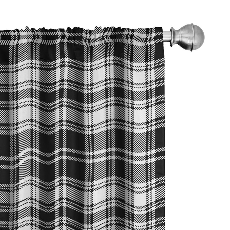 British Tartan Celtic Semi-Sheer Rod Pocket Curtain Panels, 28" x 63"