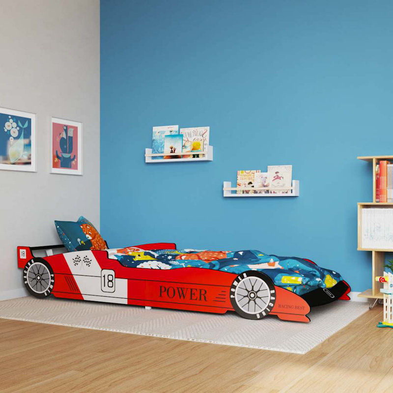 Chris Children's Race Car Bed 90x200 cm, Red