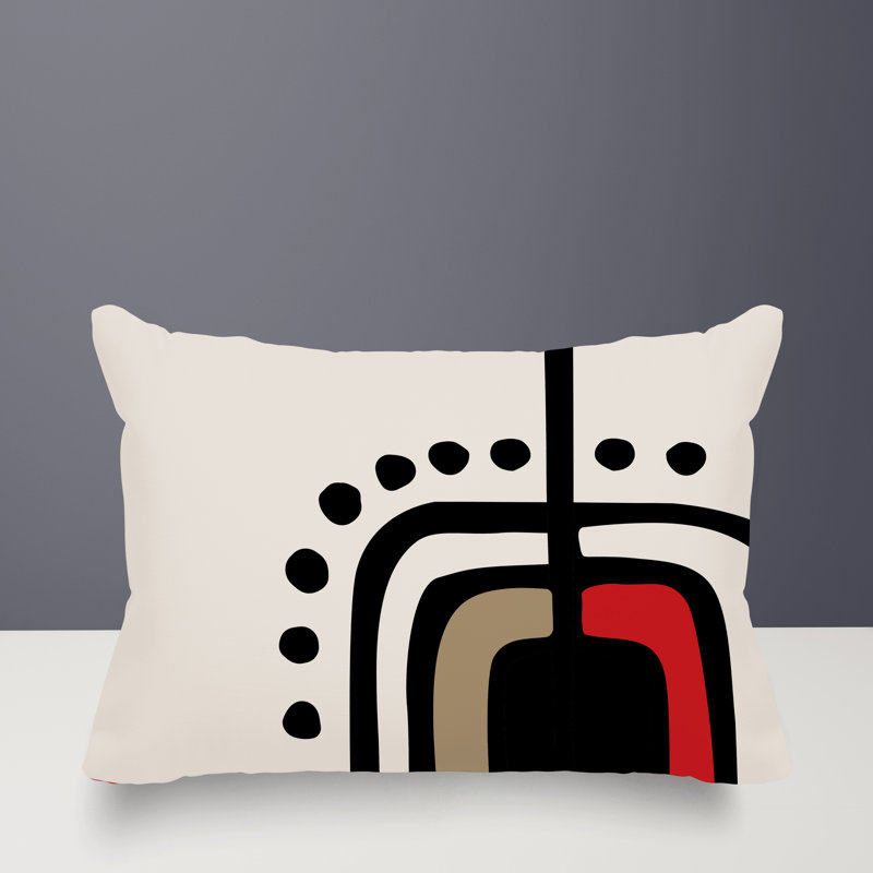 Coussin lombaire réversible intérieur / extérieur Sofi Minimalist, H 14 po x l 20 po, Rouge