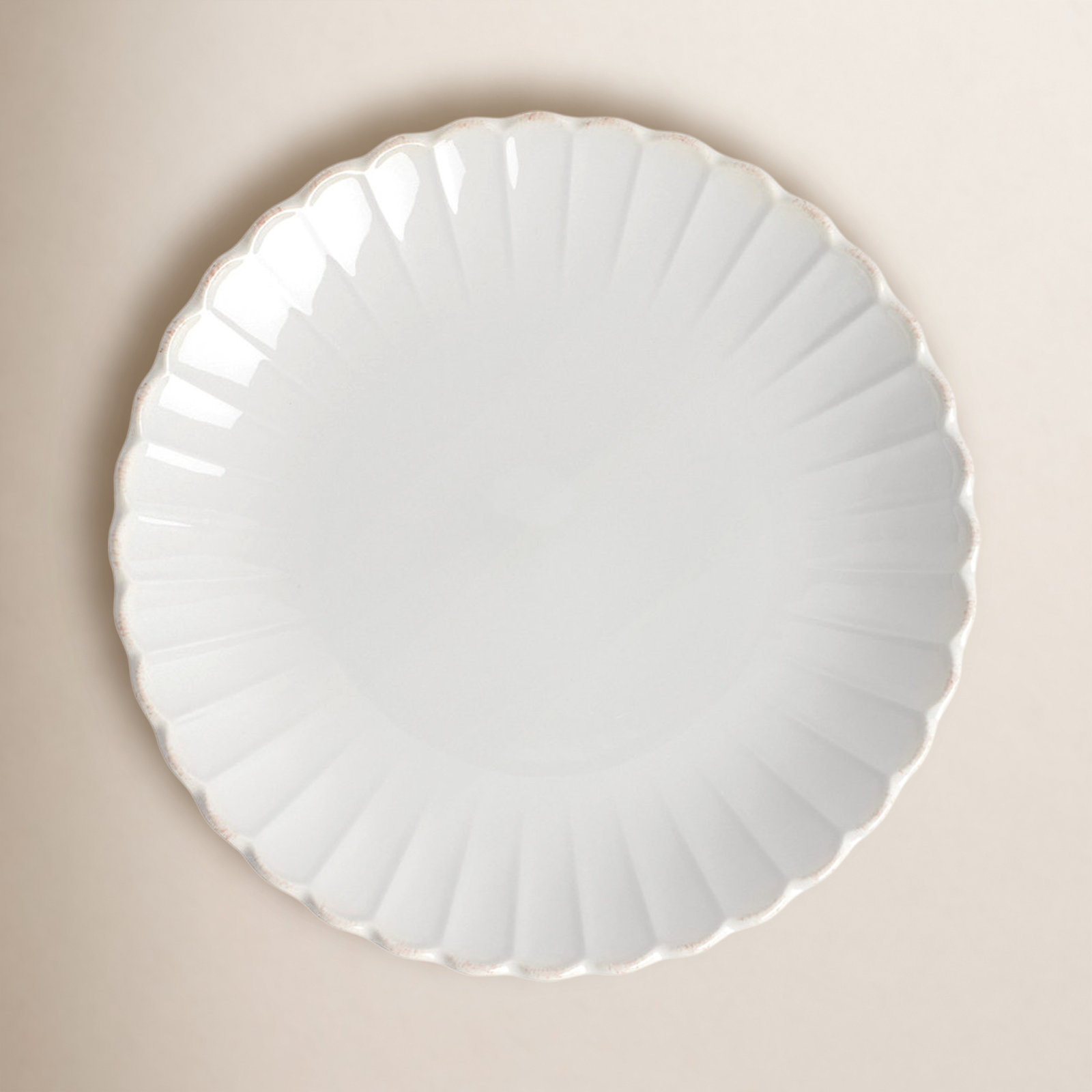 French Perle Scallop White 11" Dinner Plate