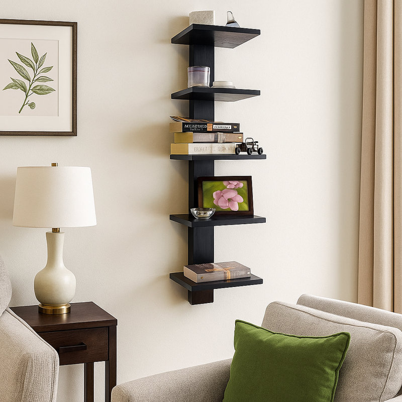 Waverley Etagere Bookcase, Black