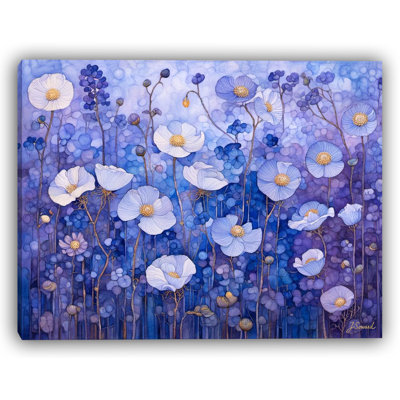Midnight Bloomscape – Wrapped Canvas Wall Art