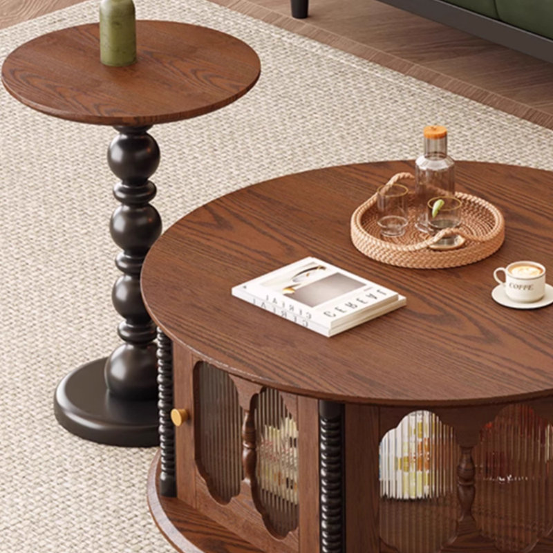 Table basse rétro et niche, H 18,89 po x l 39,37 po x P 39,37 po