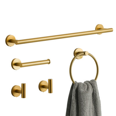 Stainless Steel Wall-Mounted 5-piece bathroom hardware set