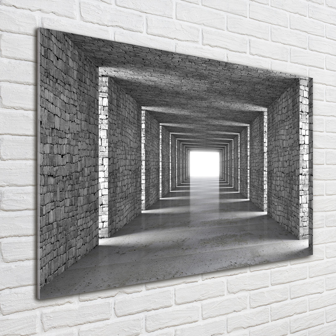 Glasbild Brick Tunnel