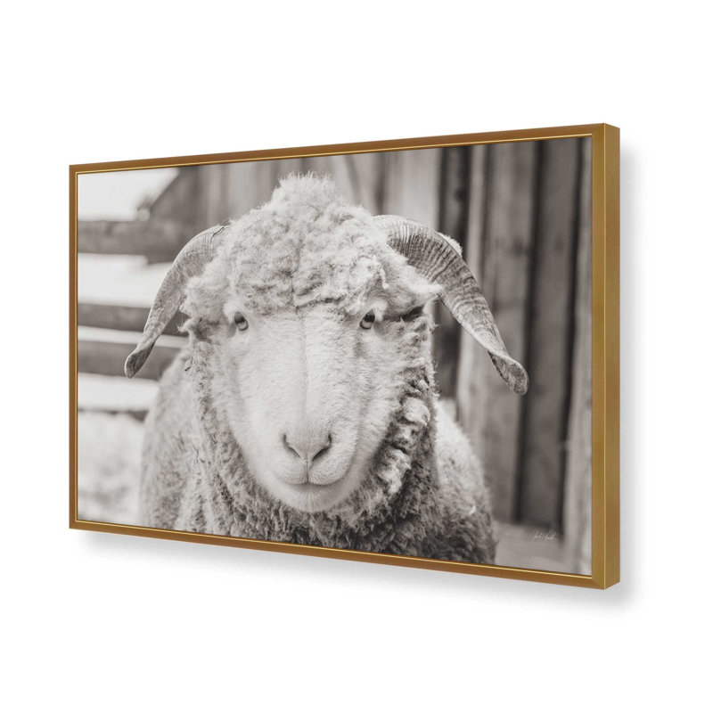«Barn Buddy I» par Deborah Revell, reproduction d'art, H 32 po x l 48 po, Doré