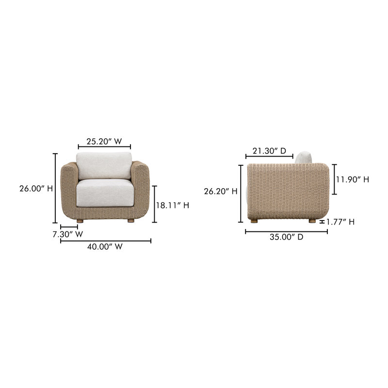 Soma Outdoor Lounge Chair, Natural