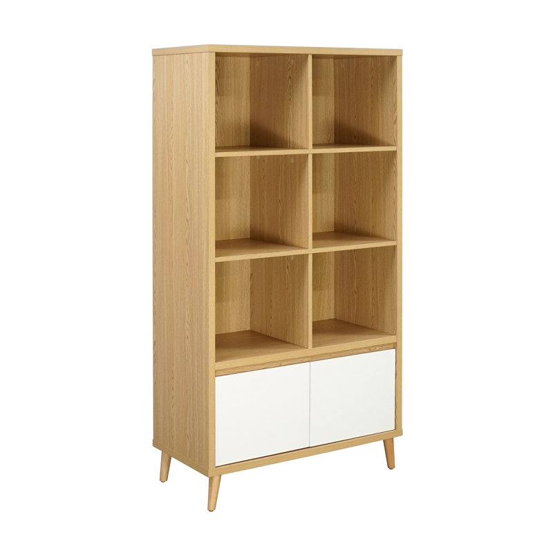 Grande bibliothèque à 6 tablettes avec portes Wonder