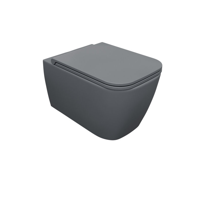 Saniterra 6L LPF Wall Mounted Wall Hung Toilets (Seat Included), Magnesium