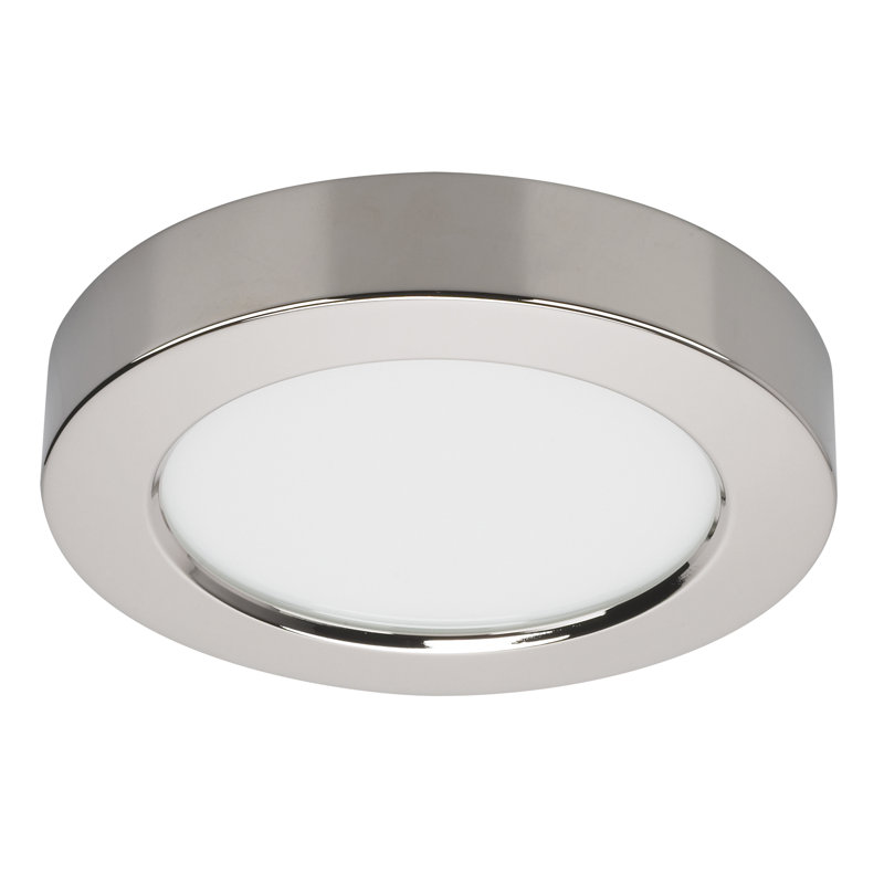 Plafonnier encastré 1 lumière DEL Speidel, Chrome poli, H 1 po x l 5 po x P 5 po