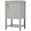 Meuble-lavabo gris de 50 cm (20 po) avec lavabo simple, armoire, étagère de rangement et tablette ouverte pour lavabo en céramique blanche de 50 cm (20 po), porte à fermeture amortie, charnières en acier inoxydable, style moderne et fonctionnel
