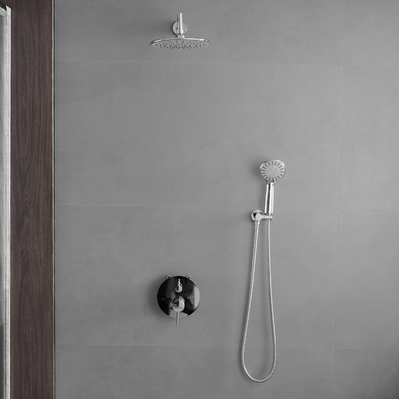 1 Complete Shower System with Rough in-Valve, Polished Chrome