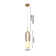 This Exquisite LED Pendant Is In Grey And White Finish. The Frame Is Made Out Of Metal In Gold Color, And The LED Bulb Is Integrated Into The Frame. It Also Comes With A Multi-Color Glass Shade.